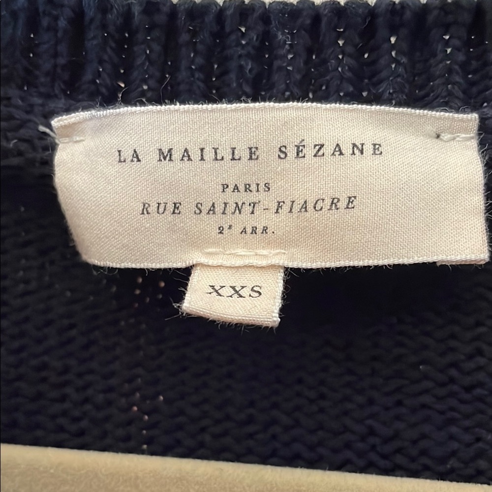 Classic feminine coastal cute Sezane NWOT Navy Striped Sweater XXS 💋 - Picture 2 of 6